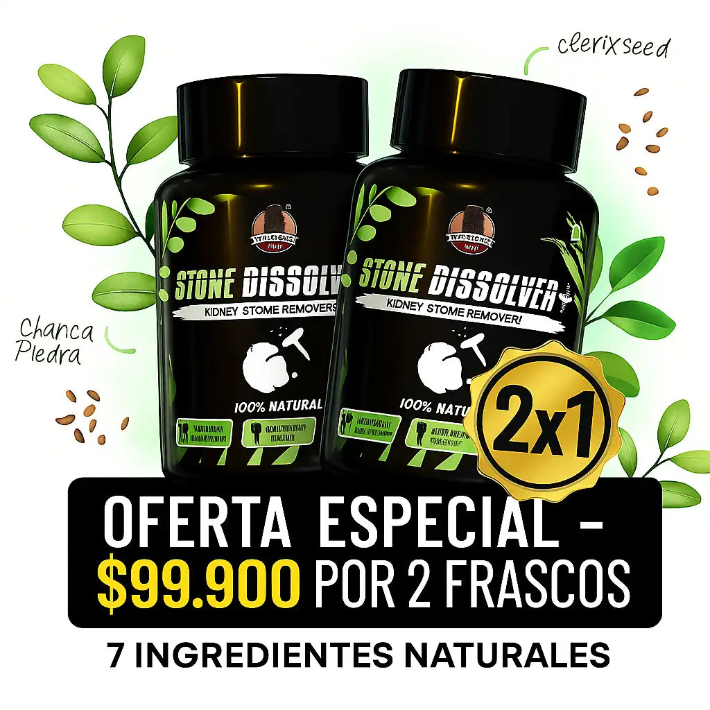Stone Dissolver (2×1) 🔥 Libera tus riñones, sin cirugías ni dolor.