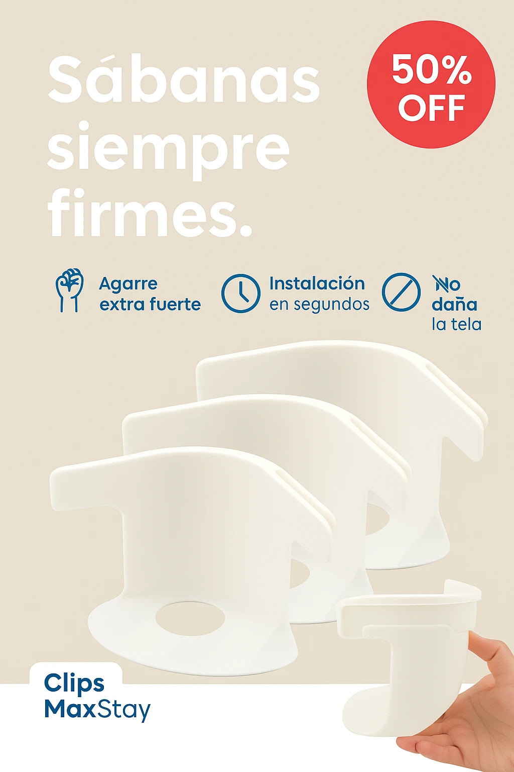 Clips MaxStay: sábanas siempre ajustadas, descanso sin interrupciones