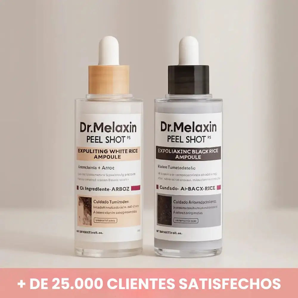 Dr. Melaxin™Ampolla Rice & Black Combo 2x1 🚨 | Doble exfoliación coreana + piel radiante