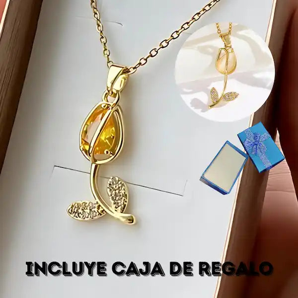 El Regalo Perfecto 💝 Collar + Pulsera Blanca Tulipán con Caja de Regalo GRATIS