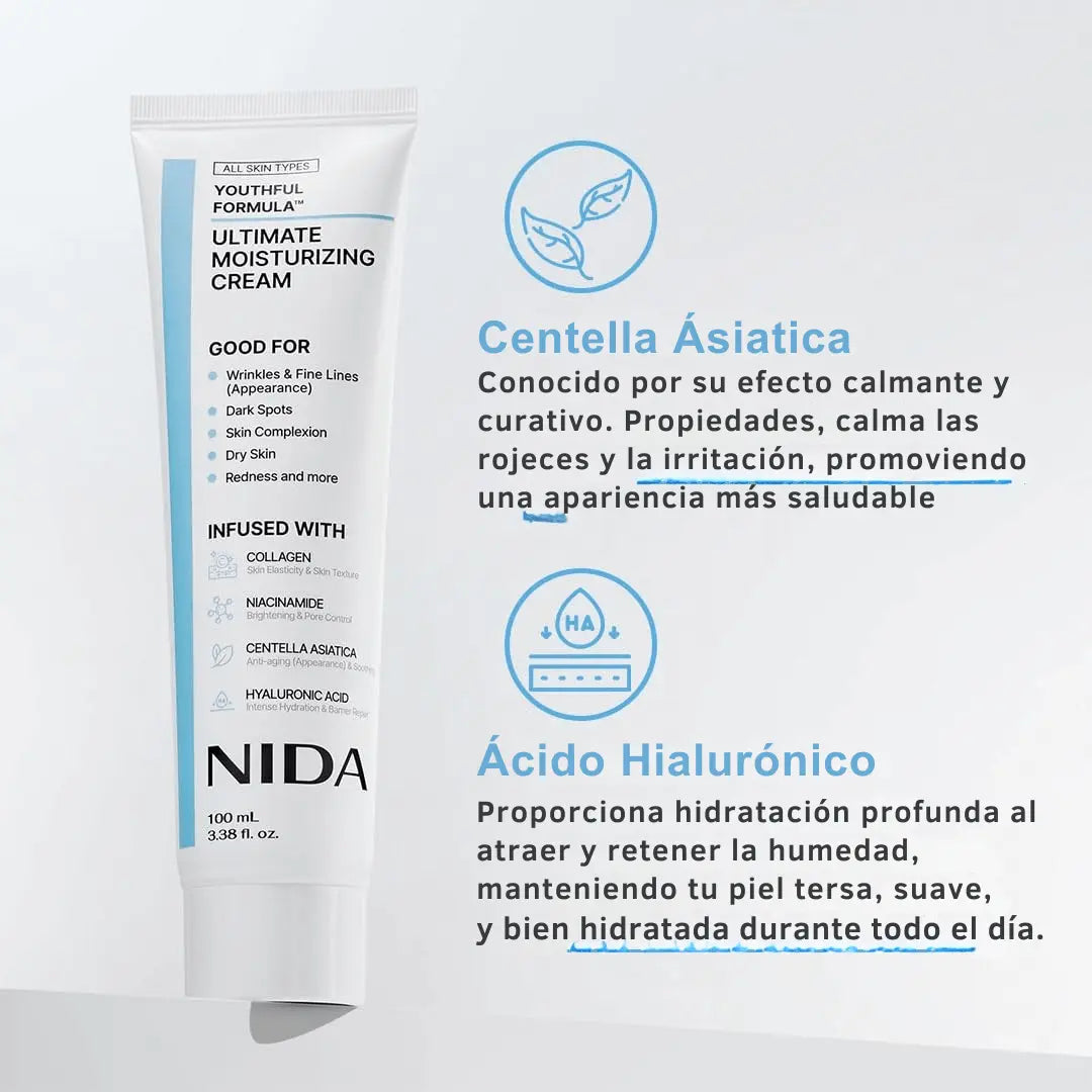 Crema Hidratante NIDA™ | Piel firme, radiante y joven al instante