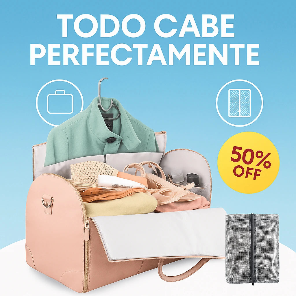 Bolsa de Viaje Multiusos 3 en 1 — Lleva tu ropa sin arrugas, sin estrés y sin cargar de más.