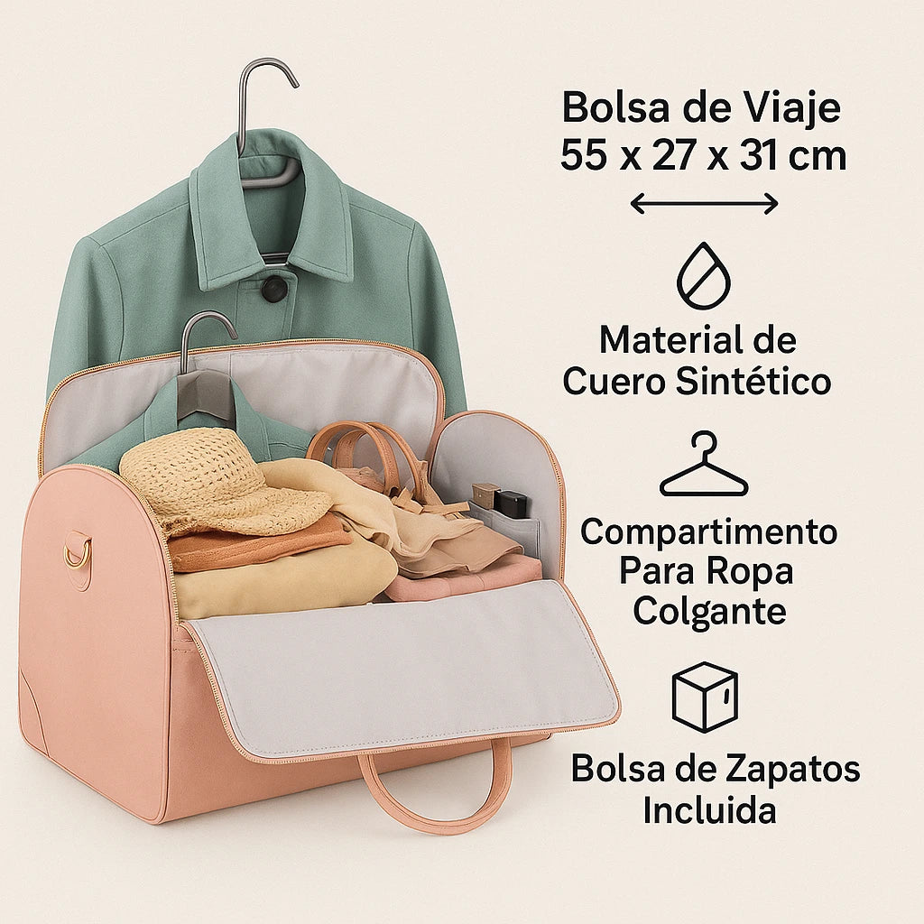 Bolsa de Viaje Multiusos 3 en 1 — Lleva tu ropa sin arrugas, sin estrés y sin cargar de más.