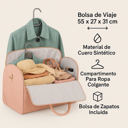 Bolsa de Viaje Multiusos 3 en 1 — Lleva tu ropa sin arrugas, sin estrés y sin cargar de más.