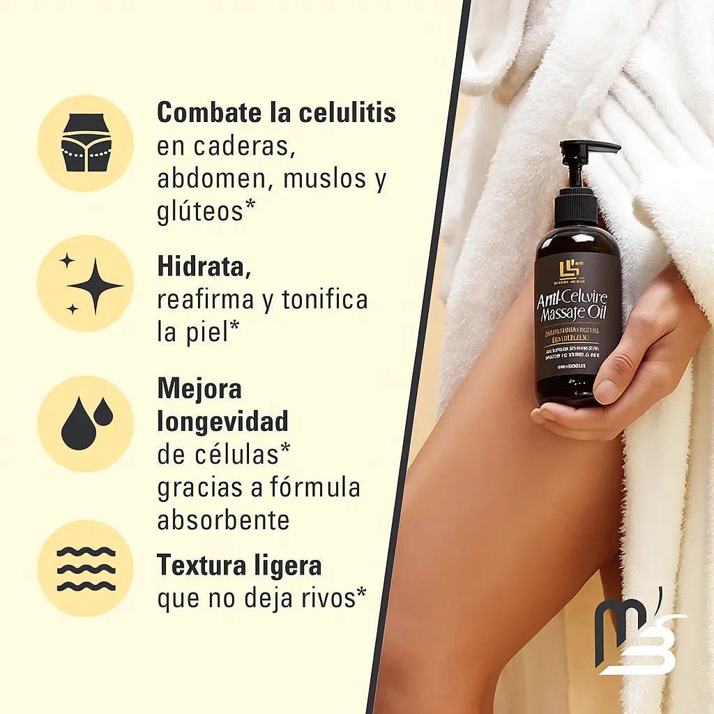 M3Naturals Muscle Oil Massage 250ml | Despídete de la celulitis y el dolor en un solo paso!