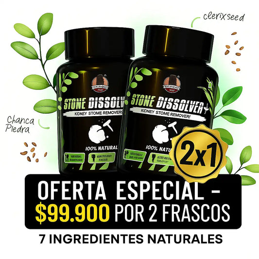 Stone Dissolver (2×1) 🔥 Libera tus riñones, sin cirugías ni dolor.