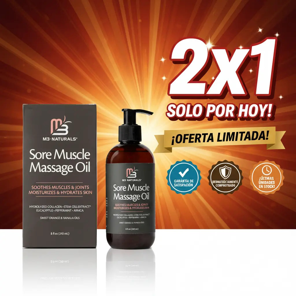 M3Naturals Muscle Oil Massage 250ml | Despídete de la celulitis y el dolor en un solo paso!