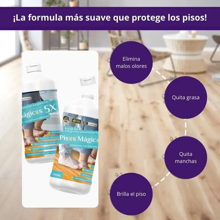 Power White™ - Pisos Mágicos 1L - Limpia y desengrasa tus superficies en minutos
